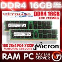 Ram Máy Tính Micron 16GB 2Rx4 DDR4 ECC Registered Bus 2133Mhz Chạy Mainboard X99 DDR4 đẹp (Cũ-2ND)