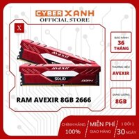 Ram máy tính PC AVEXIR 1SOE - SOLID RED Tản nhiệt 8GB (1x8GB) DDR4 2666Mhz hàng thương hiệu chính hãng BH 36 tháng