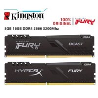 Ram PC 16GB 8GB DDR4 2666-3200Mhz Kingston Fury HyperX Fury Beast Chính Hãng - Bảo hành 3 năm 1 đổi 1