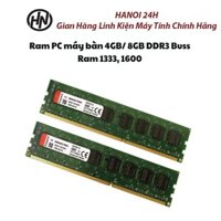 Ram PC Case 4GB, 8GB, 16GB DDR3 PC3, DDr4, PC4 Buss Ram 1333, 1600, 2400, 2666 Ram Bảo Hành Đổi Mới Trong 12 Tháng