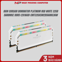 Ram PC Corsair Dominator Platinum RGB White 32GB 5600Mhz DDR5 (2x16GB) CMT32GX5M2B5600C36W