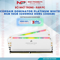 Ram PC Corsair Dominator Platinum White RGB 16GB 3200Mhz DDR4 (2x8GB) CMT16GX4M2C3200C16W