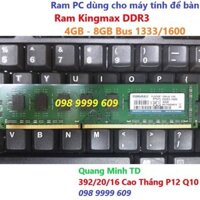 Ram PC DDR3 8GB 4GB Bus 1333/ 1600 (Bảo hành 36T - dùng cho máy tính để bàn)