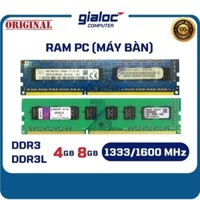 Ram PC DDR3 DDR3L 4GB 8GB bus 1333 bus 1600 hàng zin chính hãng các thương hiệu bảo hành 36 tháng