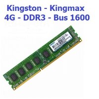 Ram PC Kingmax 4GB Ddr3  bus 1333/1600 Mhz ( Ram cũ, nhiều hãng Kingmax, Kingston, Gskil)