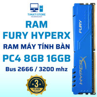 Ram PC máy tính bàn 8GB/16GB DDR4 bus 2666/3200Mhz Hyperx Fury V2 Xanh Memory PC4 - Bảo hành 3 năm