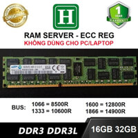 Ram server ECC REG 32gb, 16gb DDR3 bus 1866, 1600, 1333, hàng tháo máy chính hãng, bảo hành 12 tháng