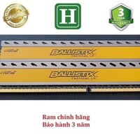 Ram tản nhiệt 8Gb DDR3 bus 1333 overclock tới 1866 (Kit 2x4gb) ram bộ hiệu Crucial Ballistix, tháo máy, bảo hành 3 năm