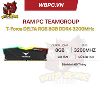 Ram TEAMGROUP T-Force DELTA RGB 8GB (1x8GB) DDR4 3200MHz Black/White - Chính hãng