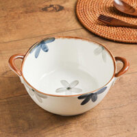 Ramen High-end Soup Bowl High Aesthetic Noodle Bowl Japanese Style Household Ceramic2024New Instant Noodle Double-Eared Soup Bowl J16J