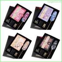Ran Bộ Bút Quill Retro Tinh Tế Với 5 Mực Sắc PU Sổ Lưu Niệm Mực Chai Bút