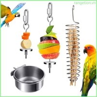 Ran Chim Giá Đỡ Vẹt Bát Inox Treo Xiên Cho Lovebird