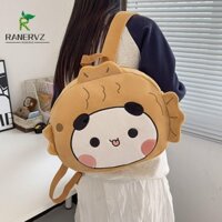 Ranervz Panda Bubu Túi Messenger Sang Trọng, PP Cotton Fluffy Bubu Và Dudu Panda Túi Sang Trọng, Túi Xách Điện Thoại Di Động Dung Tích Lớn Dây Kéo Gấu Trúc Ba Lô Sang Trọng Trường Học