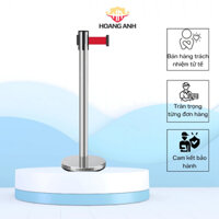 Rào chắn phân cách cột inox màu đỏ loại 3m
