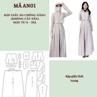 RẬP GIẤY A0 ÁO CHỐNG NẮNG AN01 ( KHÔNG CẮT SẴN )
