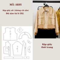 RẬP GIẤY A0 ÁO KHOÁC AK05 ( KHÔNG CẮT SẴN )