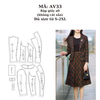 RẬP GIẤY A0 ÁO VEST CỔ SAM AV33 ( KHÔNG CẮT SẴN )