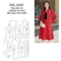 RẬP GIẤY A0 ÁO VEST CỔ SEN AV07 ( KHÔNG CẮT SẴN )