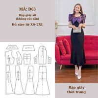 RẬP GIẤY A0 ĐẦM ĐUÔI CÁ D63 ( KHÔNG CẮT SẴN )