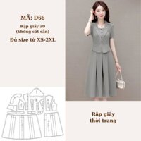 RẬP GIẤY A0 ĐẦM XÒE CỔ VE D66 ( KHÔNG CẮT SẴN )