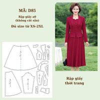 RẬP GIẤY A0 ĐẦM XÒE PEPLUM D85 ( KHÔNG CẮT SẴN )