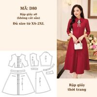 RẬP GIẤY A0 ĐẦM XÒE TAY LỠ D80 ( KHÔNG CẮT SẴN )