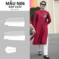 Rập giấy áo dài nam cách tân phom đẹp N06 size XS-3XL (bản vẽ)
