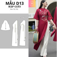 Rập giấy áo dài nữ couple D13 size XS-3XL (bản vẽ)