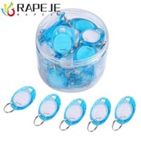 Rapeje 50 Chiếc Thẻ Chìa Khóa Biển Phân Loại, Thẻ Phân Loại Chìa Khóa Đóng Hộp, Thẻ Hành Lý Nhẫn Kim Loại Thẻ Tên Trong Suốt Chìa Khóa Nhựa Fob Nhà Ở Cho Thuê