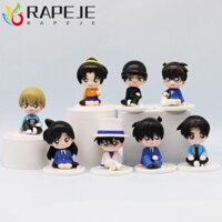 Rapeje 8 Cái / bộ Nhân Vật Hành Động Thám Tử Lừng Danh Conan Phiên Bản Ngồi Q Thám Tử Lừng Danh Conan Hình Đồ Chơi, Phim Hoạt Hình PVC 3D Kaitō Kiddo Thám Tử Lừng Danh Conan Đồ Chơi Mô Hình Quà Tặng Trẻ Em