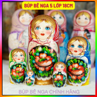 (RẤT DỄ THƯƠNG) BỘ BÚP BÊ NGA MATRYOSHKA 5 LỚP 18CM HOA MẪU ĐƠN RẤT ĐẸP VÀ ĐỘC ĐÁO, DỄ THƯƠNG