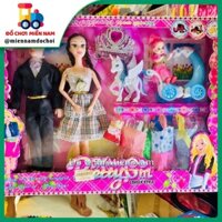 [Rất to-Xả kho] Hộp đồ chơi búp bê baby cô dâu chú rể kèm e bé xe ngựa và phụ kiện cho bé chơi