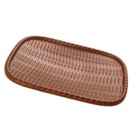 Rattan Serving Tray Fruit Dessert Cake Platter Tea Coffee Pan Brown - Brown