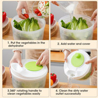 Rau Salad Spinner Xà lách Multunction Dehydrator Greens Máy giặt Máy sấy Lọc Hướng dẫn sử dụng Máy hút rau củ