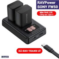Ravpower NP-FW50 | Pin và sạc đôi Sony Nex7 6 5 3 A6500 A6400 A6000 A7 A72 A7s2 A7s A7r2 A7r A5000 A3000 Zve10 rx10 qx10