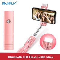 Raxfly Bluetooth Mini Tripod Chụp Hình Selfie Dành Cho Iphone Android Điện Thoại 3.5 Mm LED USB Flash Từ Xa Gậy Selfie Stick Có Thể Gập Lại gậy Chụp Hình Monopod