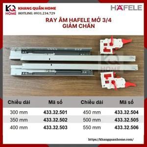 Ray Âm EPC EVO Mở 3/4 Giảm Chấn 350mm Hafele 433.32.502