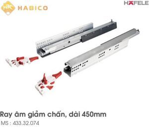 Ray âm EPC EVO mở toàn phần,giảm chấn Hafele 433.32.074