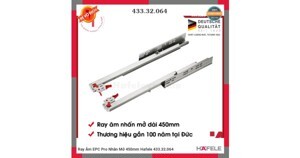 Ray âm nhấn mở 450mm Hafele 433.32.064