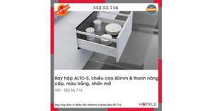 Ray hộp Hafele S2 chức năng nhấn mở màu trắng 552.55.716