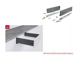 Ray hộp Hafele X2 chức năng nhấn mở Màu Xám 552.55.304
