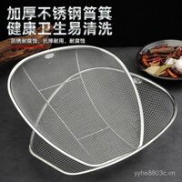 Rây lọc bằng thép không gỉ với lỗ nhỏ để thoát nước, chậu rửa rau lớn trong bếp, giỏ phơi, rây lọc trái cây và rau quả, chổi quét bụi