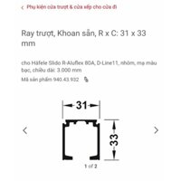 Ray lùa cửa đi 3m Hafele.Ray lùa cửa trượt 3m Hafele.Ray trượt 3m Hafele.Giá 522k/1cây/3m