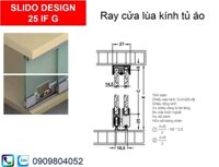 Ray trượt cửa lùa kinh tủ áo Hafele 415.12.642 Slido Design 25IF G