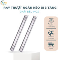 Ray trượt ngăn kéo bi 3 tầng INOX SUS 304