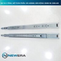 Ray trượt tủ bếp NewEra bi 3 tầng toàn phần 450mm, bản 35mm...