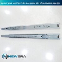 Ray trượt tủ bếp NewEra bi 3 tầng toàn phần 500mm, bản 35mm...