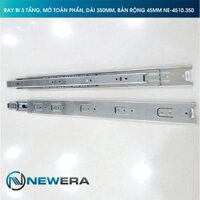 Ray trượt tủ bếp NewEra bi 3 tầng toàn phần 350mm, bản 45mm...