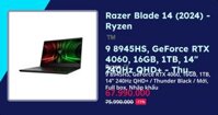 Razer Blade 14 (2024) - Ryzen™ 9 8945HS, GeForce RTX 4060, 16GB, 1TB, 14" 240Hz QHD+ - Thunder Black - Mới, Full box, Nhập khẩu