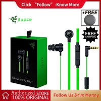 Razer Hammerhead Pro V2 Giao hàng miễn phí Tai nghe dây phẳng với giắc cắm 3.5mm đa hướng có nút điều chỉnh âm lượng cáp